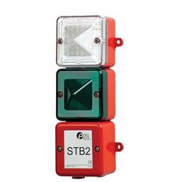 LED Alarm Tower STB2DCR 24vDC [red] with RED & AMBER LED Elements